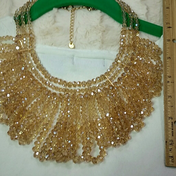 Champagne necklace glass crystals beautiful - Picture 5 of 5
